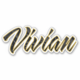 Vivian black gold Lettering Aufkleber Sticker
