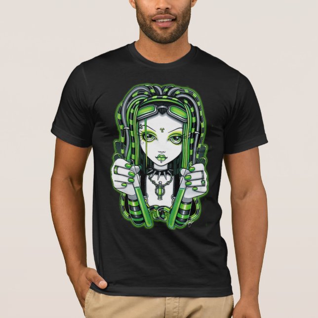 "Vivian" Cyber goth dunkles industrielles T-Shirt (Vorderseite)