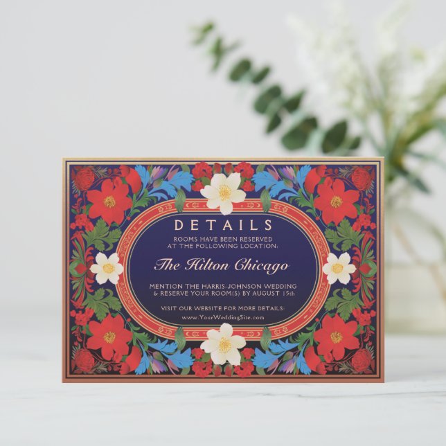 VIVIAN I: Details zur Hochzeitkarte Begleitkarte (Stehend Vorderseite)