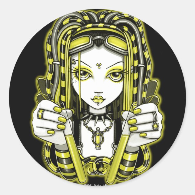 "Vivian" Lemon Cyber Goth Fairy Art Stickers (Vorderseite)