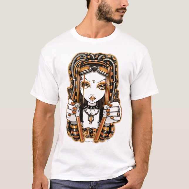 "Vivian" MandarineCyber Goth feenhafter Kunst-T - T-Shirt (Vorderseite)