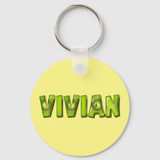 Vivian Name Kiwi Design Schlüsselanhänger (Vorderseite)