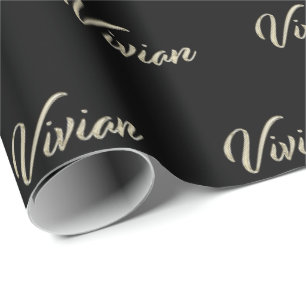 Vivian white gold Handwriting Geschenkpapier