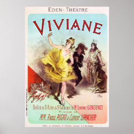 VIVIANE Eden Theater Altes Französisches Ballet, T Poster