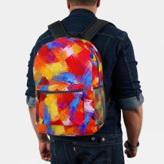Vivid Abstract Paint Splash Backpack – Colorful Bedruckter Rucksack