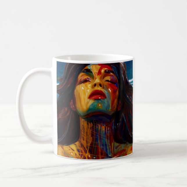 Vivid Abstrakt Portrait Kaffeetasse (Links)