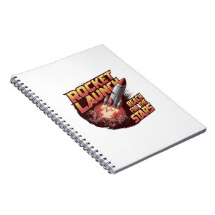 Vivid and Bold Rocket Launch Notebook Notizblock