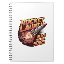 Vivid and Bold Rocket Launch Notebook Notizblock