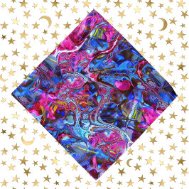 Vivid Blau und Hot Pink Marmor Swirl Bandana Halstuch