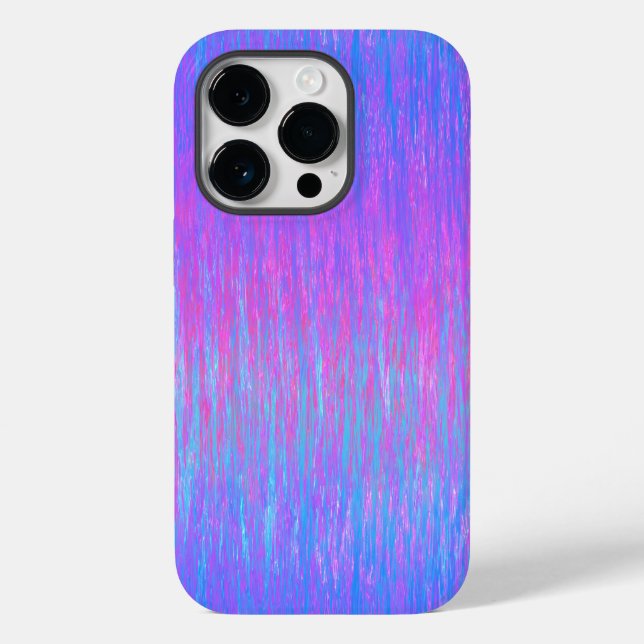 Vivid Blau und Rosa Streifen glänzen Case-Mate iPhone Hülle (Rückseite)