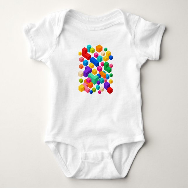 Vivid Blockscape Baby Strampler (Vorderseite)