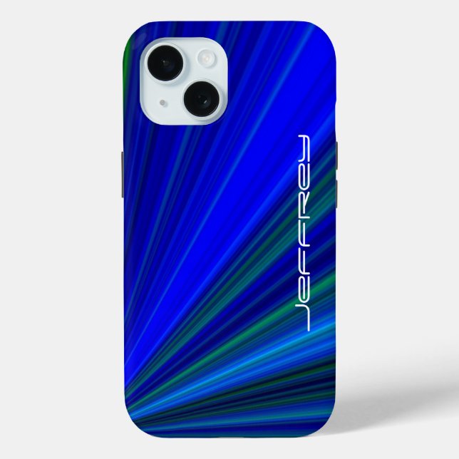 Vivid Blue Green Sternexplosion personalisieren Na Case-Mate iPhone Hülle (Rückseite)