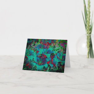 Vivid Blue Lilies floral Art Note Card Dankeskarte