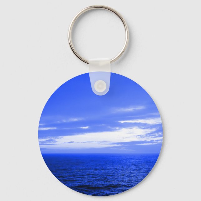 Vivid Blue Ocean Sunset Sky Schlüsselanhänger (Vorderseite)