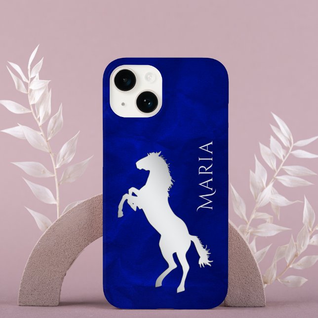 Vivid Blue Silver Horse Case-Mate iPhone Hülle (Von Creator hochgeladen)
