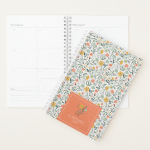 Vivid Blume Coral Mustard Illustration Name Planer