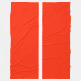Vivid Bold Orange Sleek White Center Akzent Streif Fleecedecke