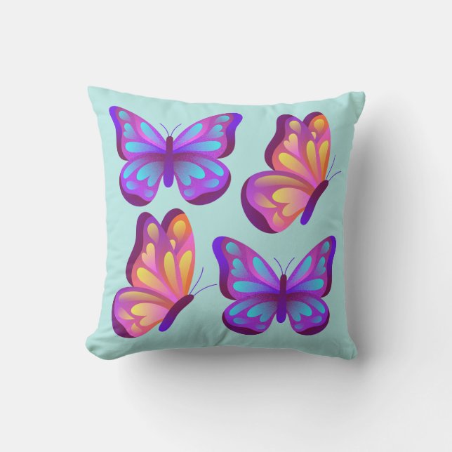 Vivid Butterfly Pop Pillow Kissen (Vorderseite)