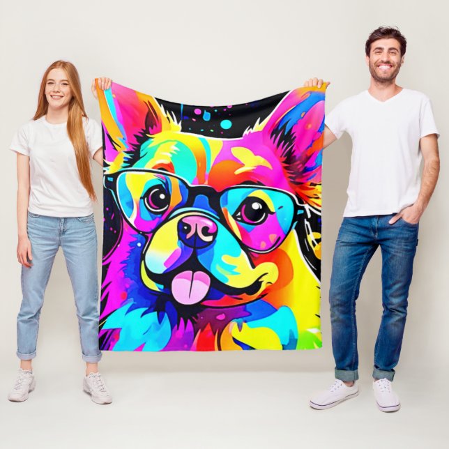 Vivid Canine Vibes Design Fleecedecke (Beispiel)