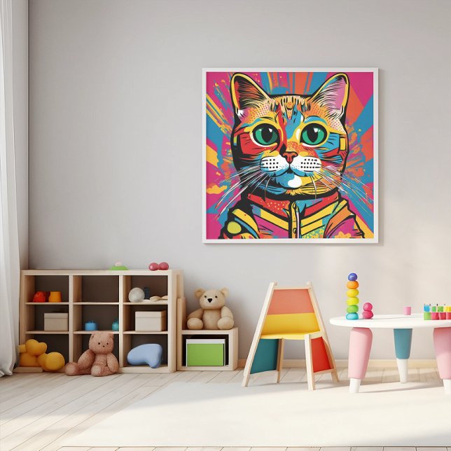 "Vivid Cat Art - Colorful Feline Face" Poster (Von Creator hochgeladen)
