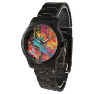 Vivid Chaos Splash Graffiti Armbanduhr