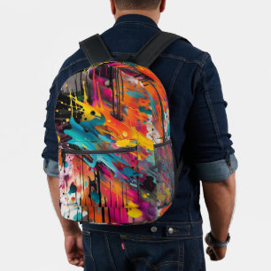 Vivid Chaos Splash Graffiti Bedruckter Rucksack