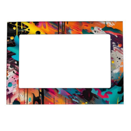 Vivid Chaos Splash Graffiti Magnetischer Bilderrahmen