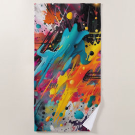 Vivid Chaos Splash Graffiti Strandtuch