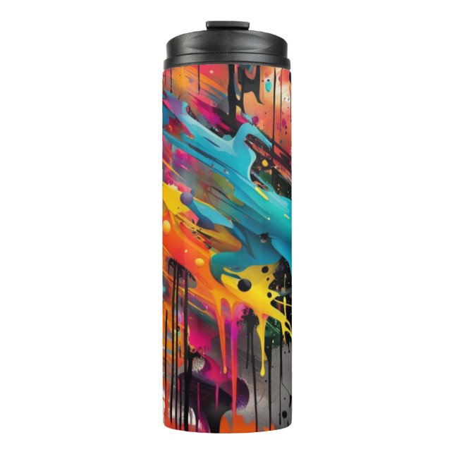 Vivid Chaos Splash Graffiti Thermosbecher (Vorderseite)