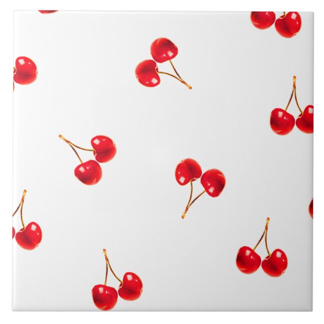 Vivid Cherry Pattern Fliese (Vorderseite)