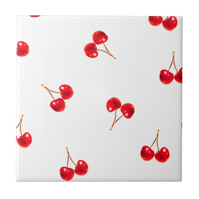 Vivid Cherry Pattern Fliese (Vorderseite)