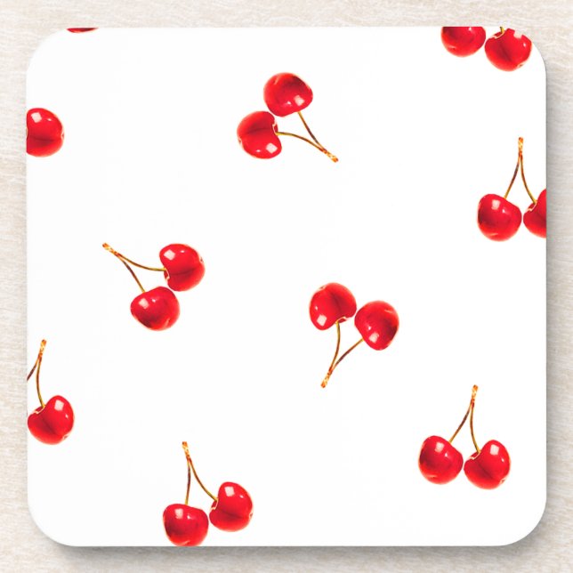 Vivid Cherry Pattern Getränkeuntersetzer (Vorderseite)