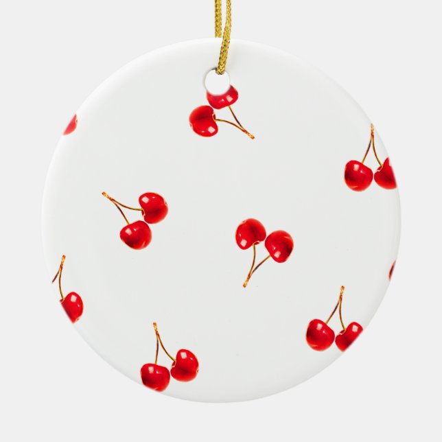 Vivid Cherry Pattern Keramik Ornament (Vorne)