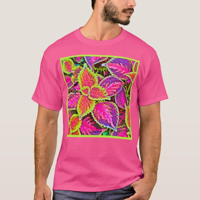 Vivid ChromaLeaf Harmony Muster T-Shirt (Vorderseite)