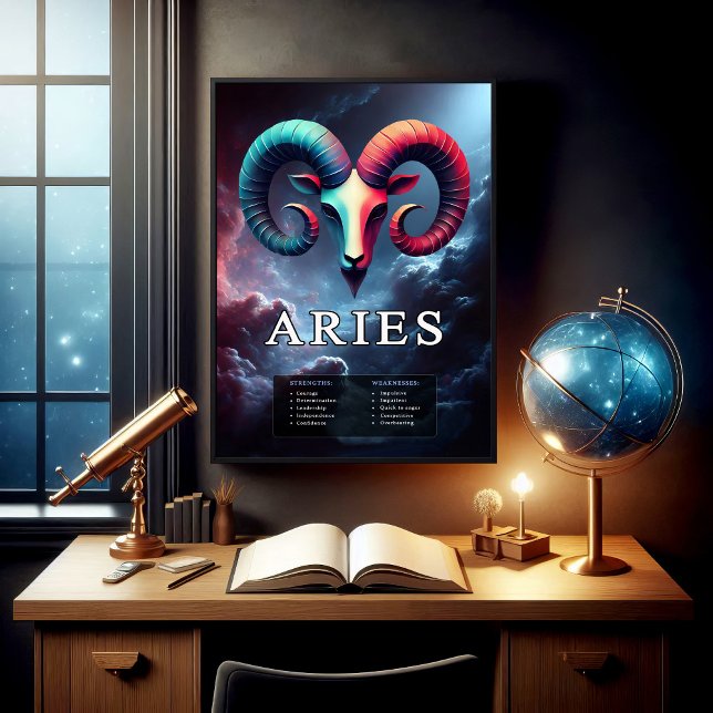 Vivid Customizable Aries Zodiac Sign Poster (Von Creator hochgeladen)