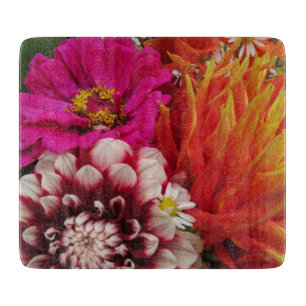 Vivid Dahlias und Zinnia Cutting Board Schneidebrett