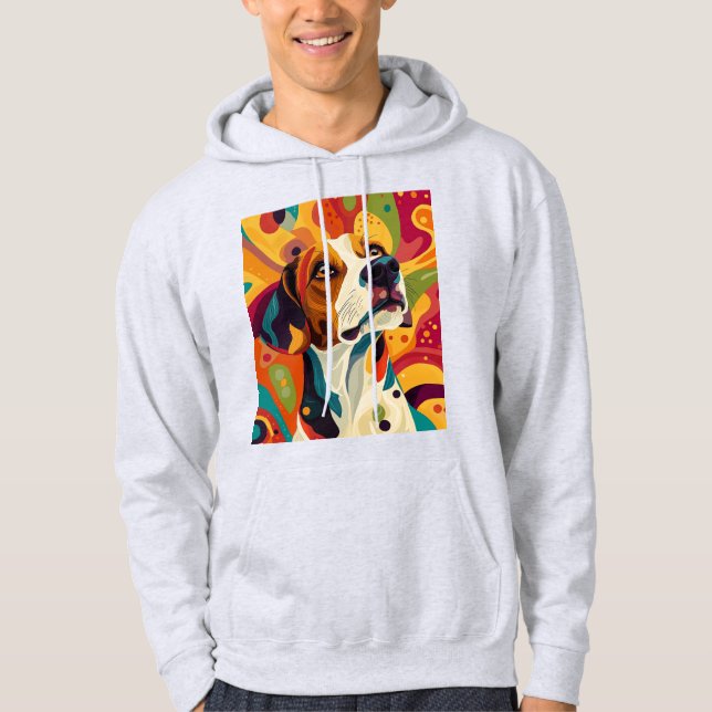 Vivid Dog Portrait - Kunstmischung und Liebe Hoodie (Vorderseite)
