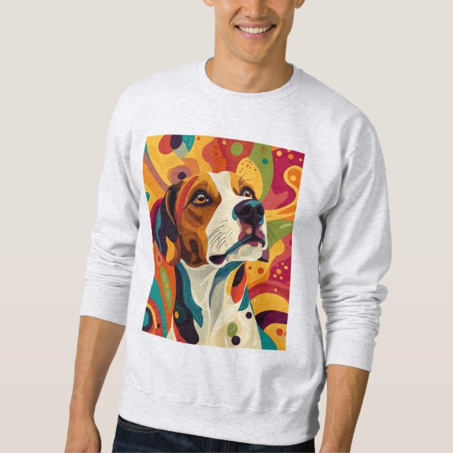Vivid Dog Portrait - Kunstmischung und Liebe Sweatshirt (Vorderseite)
