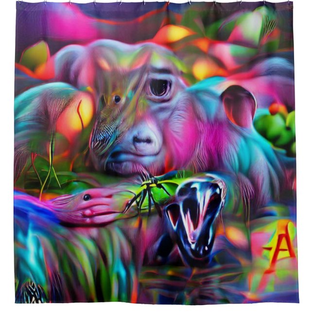 Vivid Dreamscape: Agrizoophobia Duschvorhang (Vorderseite)