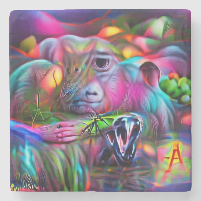 Vivid Dreamscape: Agrizoophobia Steinuntersetzer (Vorderseite)