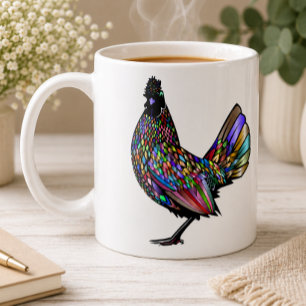 Vivid Eclectic Beautiful Rooster Kaffeetasse