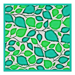 Vivid Elegance Blätter Muster Poster