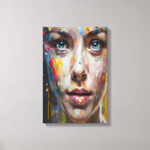 Vivid Expression - Abstraktes Portrait Art Leinwanddruck