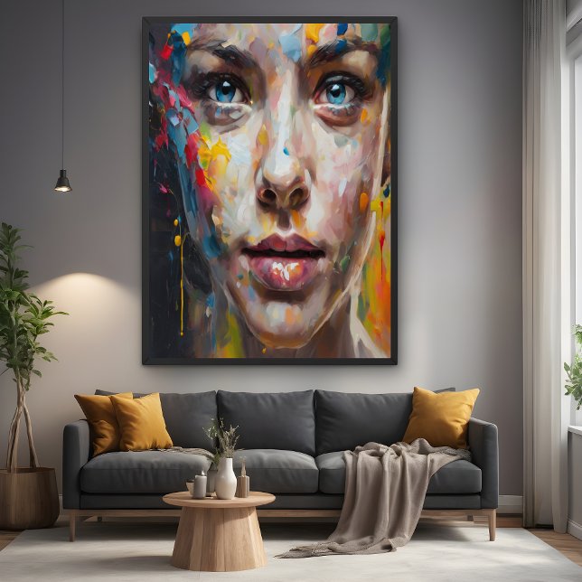 Vivid Expression - Abstraktes Portrait Art Poster (Von Creator hochgeladen)