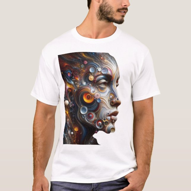 Vivid Expressions: Abstrakte menschliche Gesichtsk T-Shirt (Vorderseite)