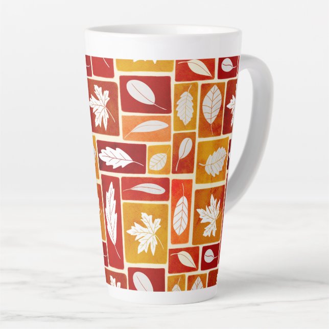 Vivid Fall Block Leaf Hochkaffeemaschine Tasse dru (Rechte Ecke)