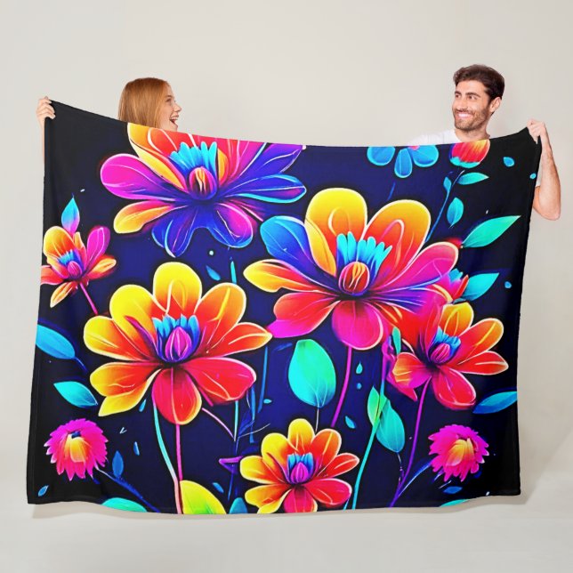Vivid Floral Bouquet Fleecedecke (Beispiel)