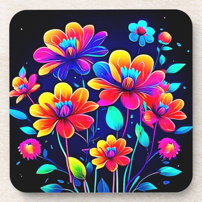 Vivid Floral Bouquet Getränkeuntersetzer (Vorderseite)