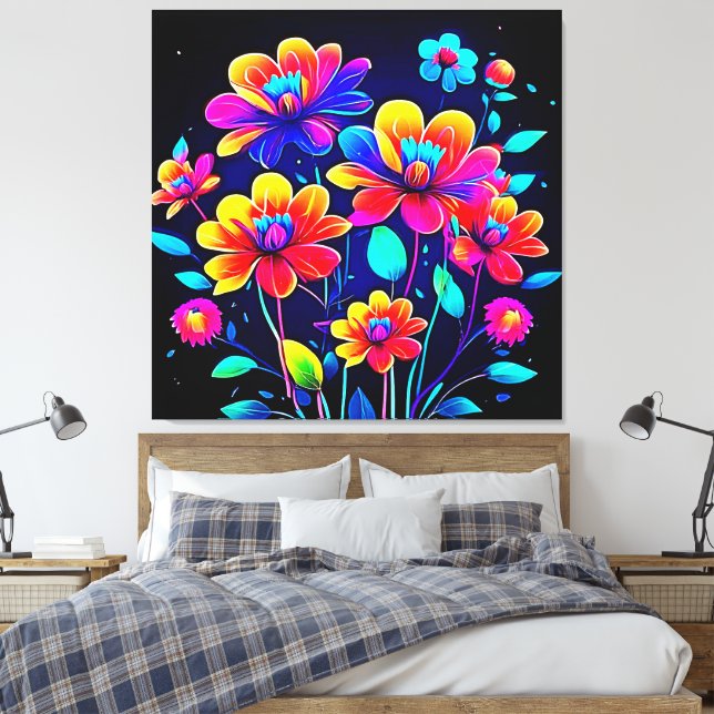 Vivid Floral Bouquet Leinwanddruck (Insitu (Schlafzimmer))