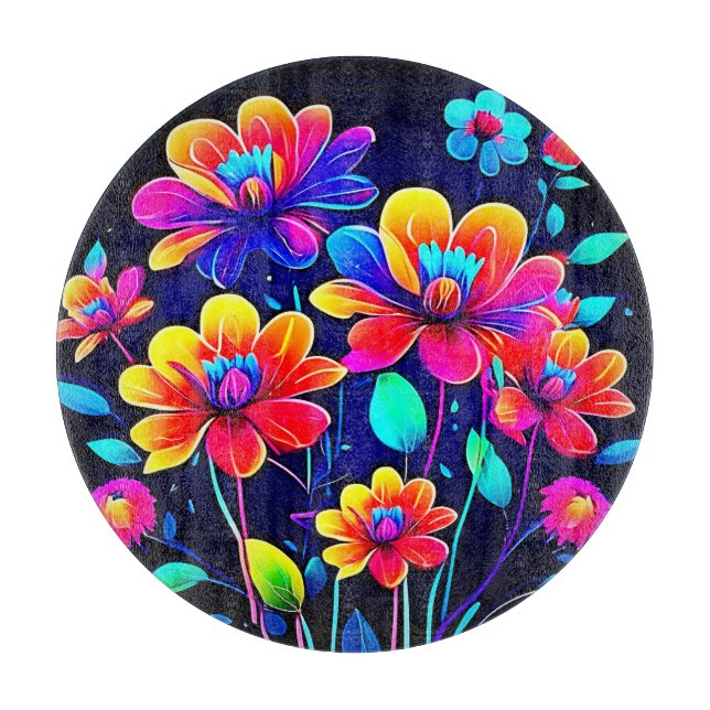 Vivid Floral Bouquet Schneidebrett (Vorderseite)